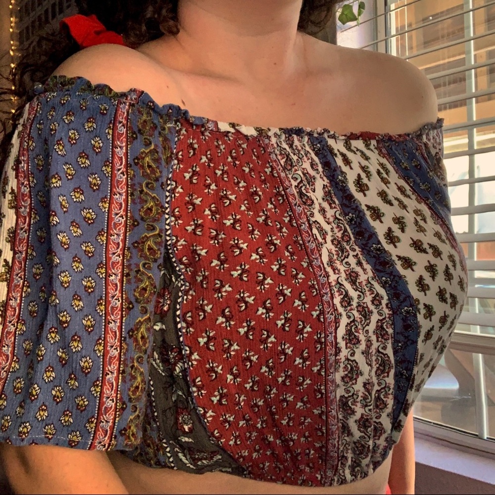 bleuh ciel off the shoulder blouse top